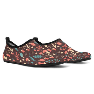 Fox Leaves Mushroom Pattern Aqua Shoes