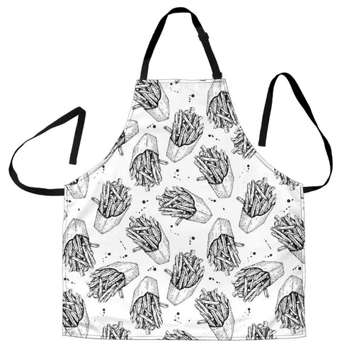 Hand Drawn French Fries Pattern Adjustable Apron