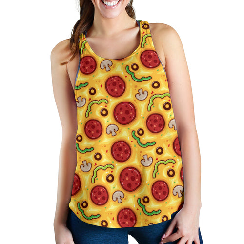 Pizza texture pattern Women Racerback Tank Top