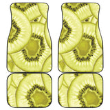 Sliced Kiwi Pattern Front And Back Car Mats