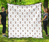 Greyhound Pattern Print Design 05 Premium Quilt