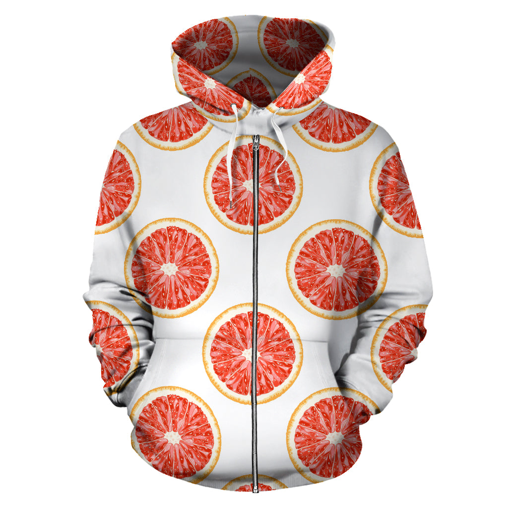 Grapefruit Pattern Zip Up Hoodie