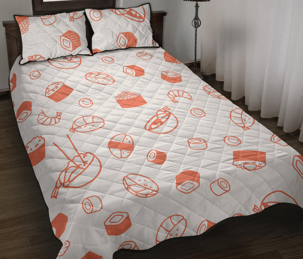 Sushi pattern Quilt Bed Set