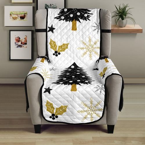 Christmas tree holly snow star pattern Chair Cover Protector