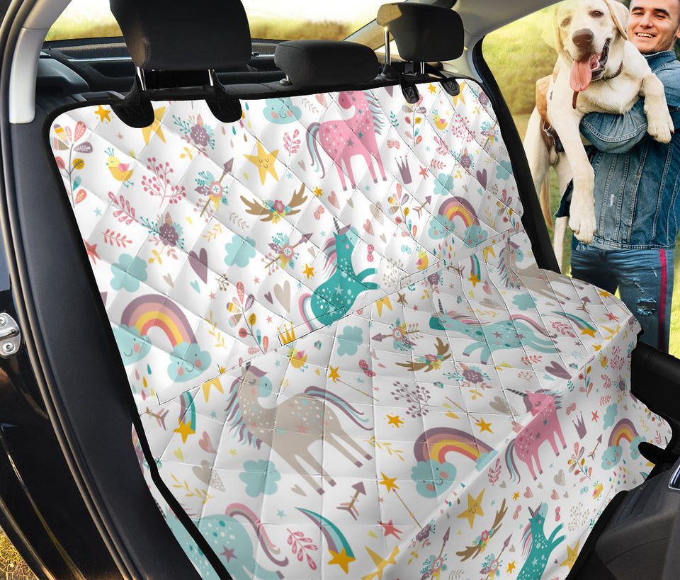 Colorful Unicorn Pattern Dog Car Seat Covers