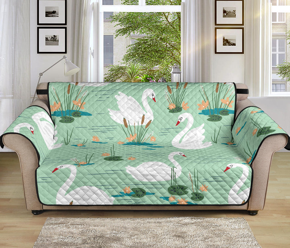 White swan lake pattern Sofa Cover Protector