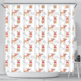 Chihuahua Bone Paw Pattern Shower Curtain Fulfilled In US