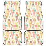 Ice Cream Cone Pattern Front And Back Car Mats
