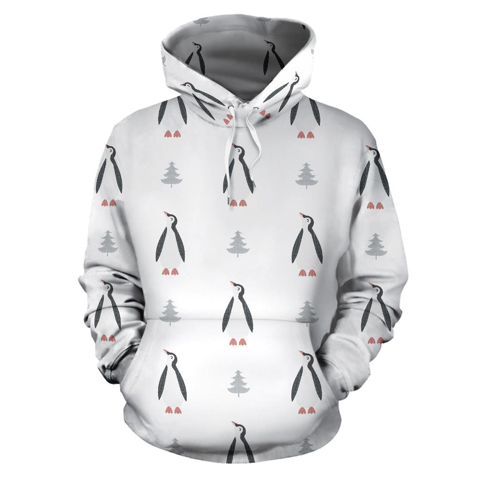 Penguin Pattern Men Women Pullover Hoodie