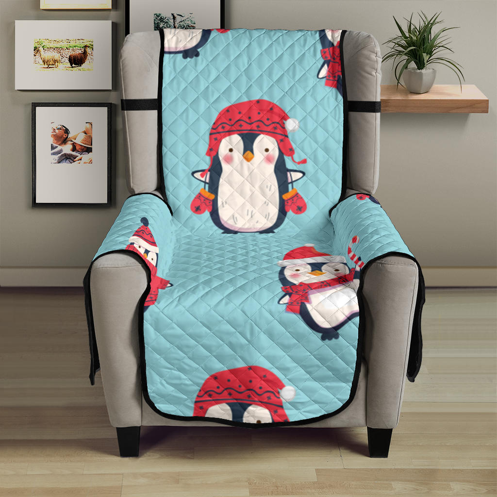 Cute penguin christmas  design pattern Chair Cover Protector