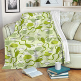 Cute Frog Dragonfly Pattern Premium Blanket