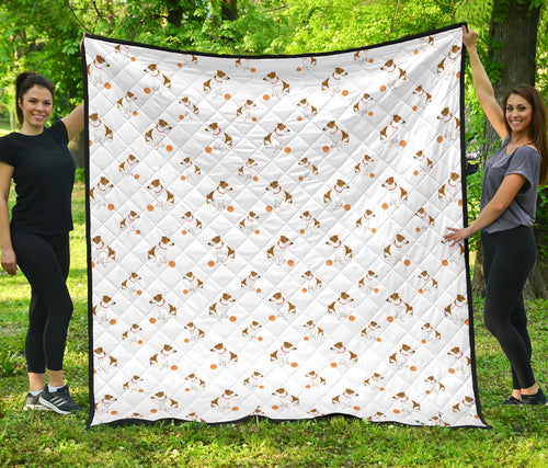 Jack Russel Pattern Print Design 05 Premium Quilt