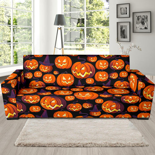 Halloween Pumpkin Pattern Sofa Slipcover