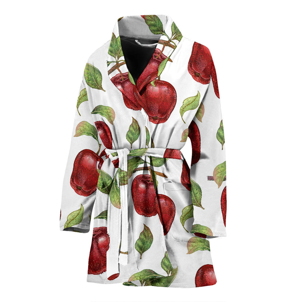 Red Apples Pattern Women'S Bathrobe