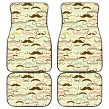 Mustache Beard Pattern Print Design 01 Front and Back Car Mats