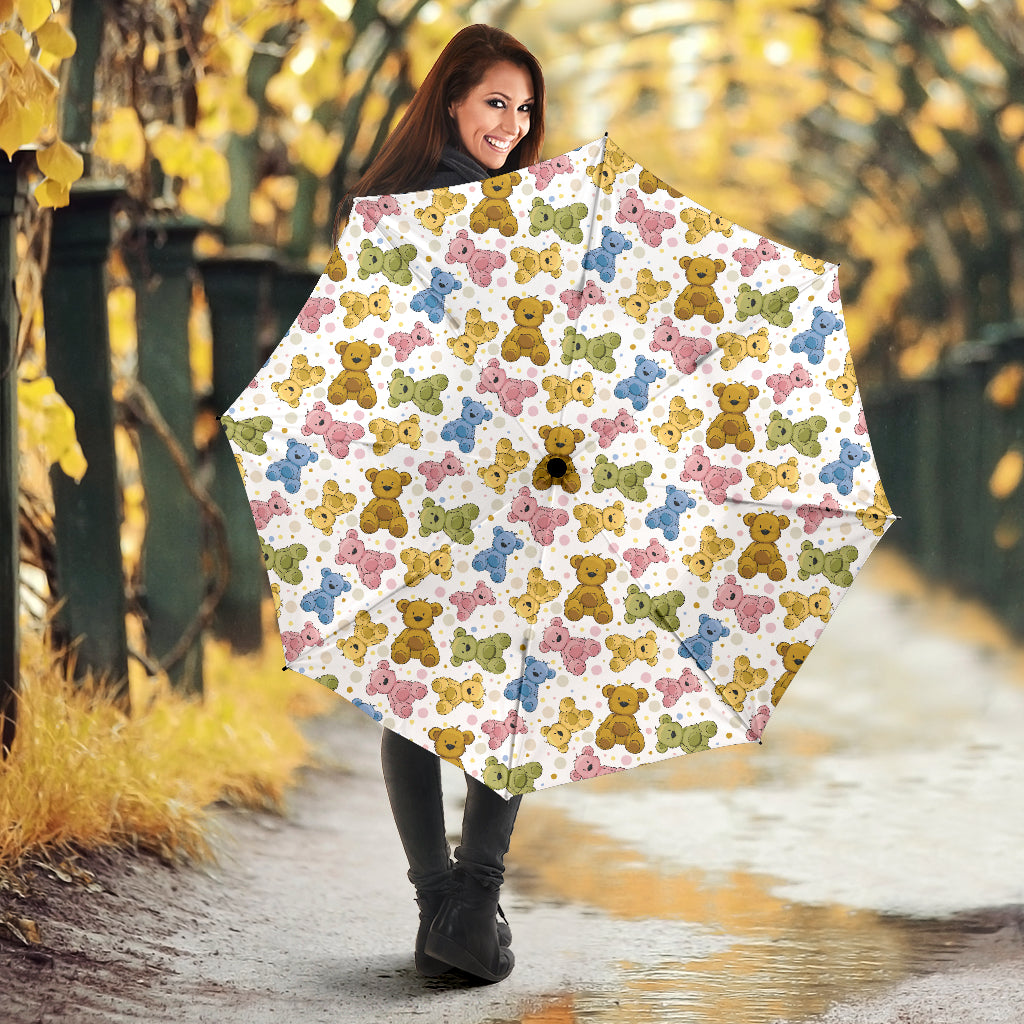 Teddy Bear Pattern Print Design 01 Umbrella