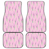 Lavender Pattern Pink Background Front And Back Car Mats
