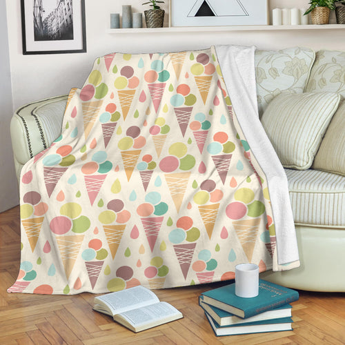 Ice Cream Cone Pattern Premium Blanket