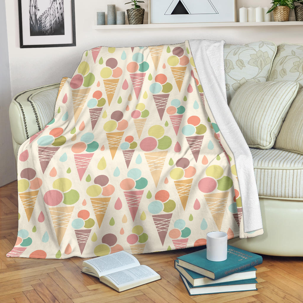 Ice Cream Cone Pattern Premium Blanket