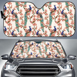 Peacock Tropical Flower Pattern Car Sun Shade