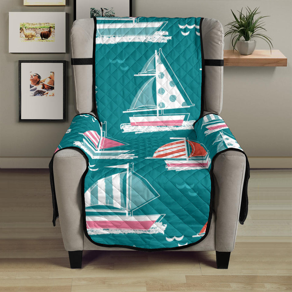 Cute sailboat pattern Chair Cover Protector