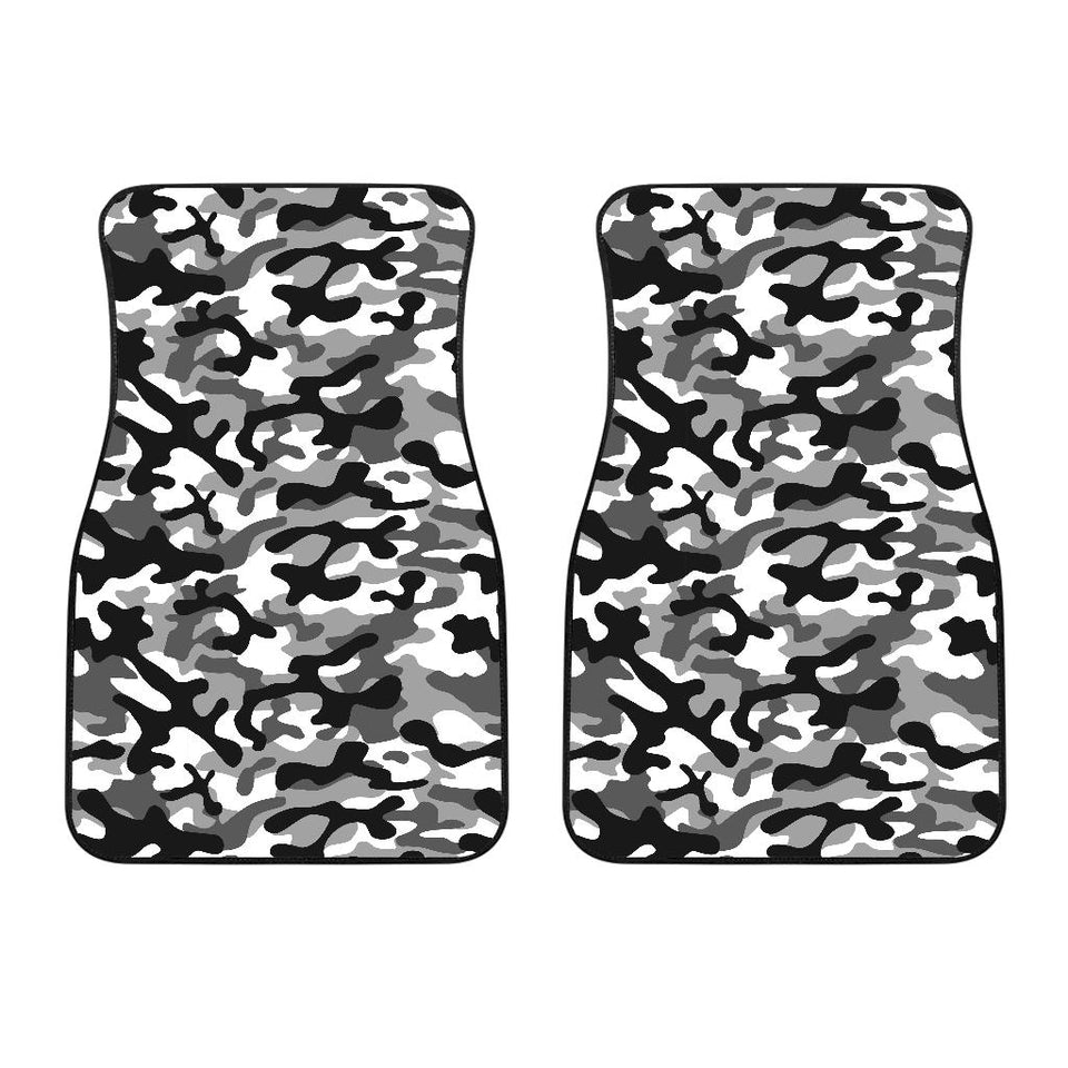 Black White Camo Camouflage Pattern  Front Car Mats