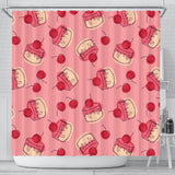 Cake Cherry Pattern Shower Curtain Fulfilled In US