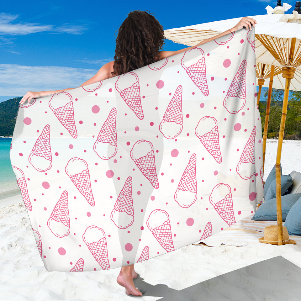 Hand Drawn Ice Cream Pattern Sarong