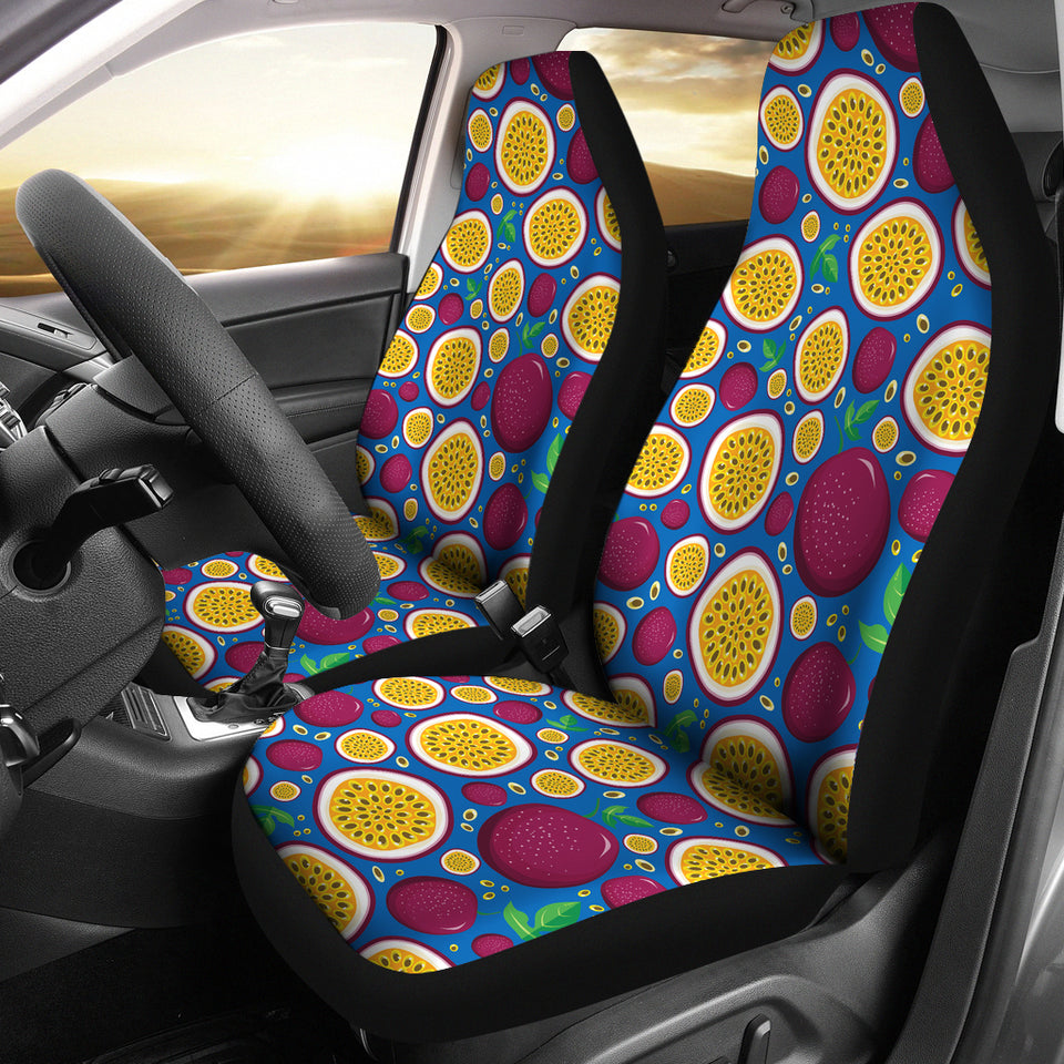 Passion Fruit Blue Background  Universal Fit Car Seat Covers