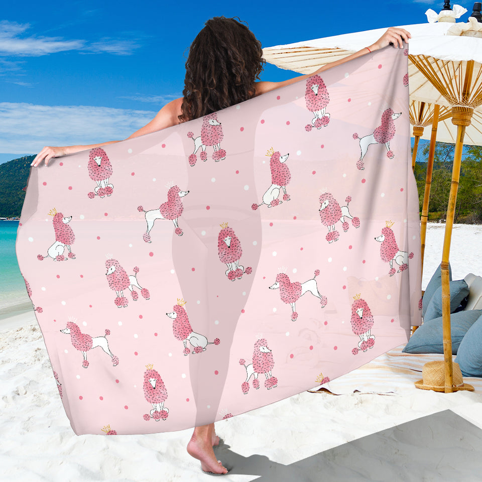 Poodle Dog Pink Color Theme Sarong