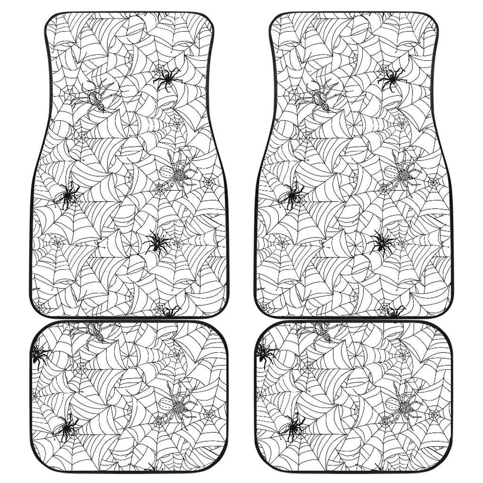 Spider Web Cobweb Pattern Front And Back Car Mats