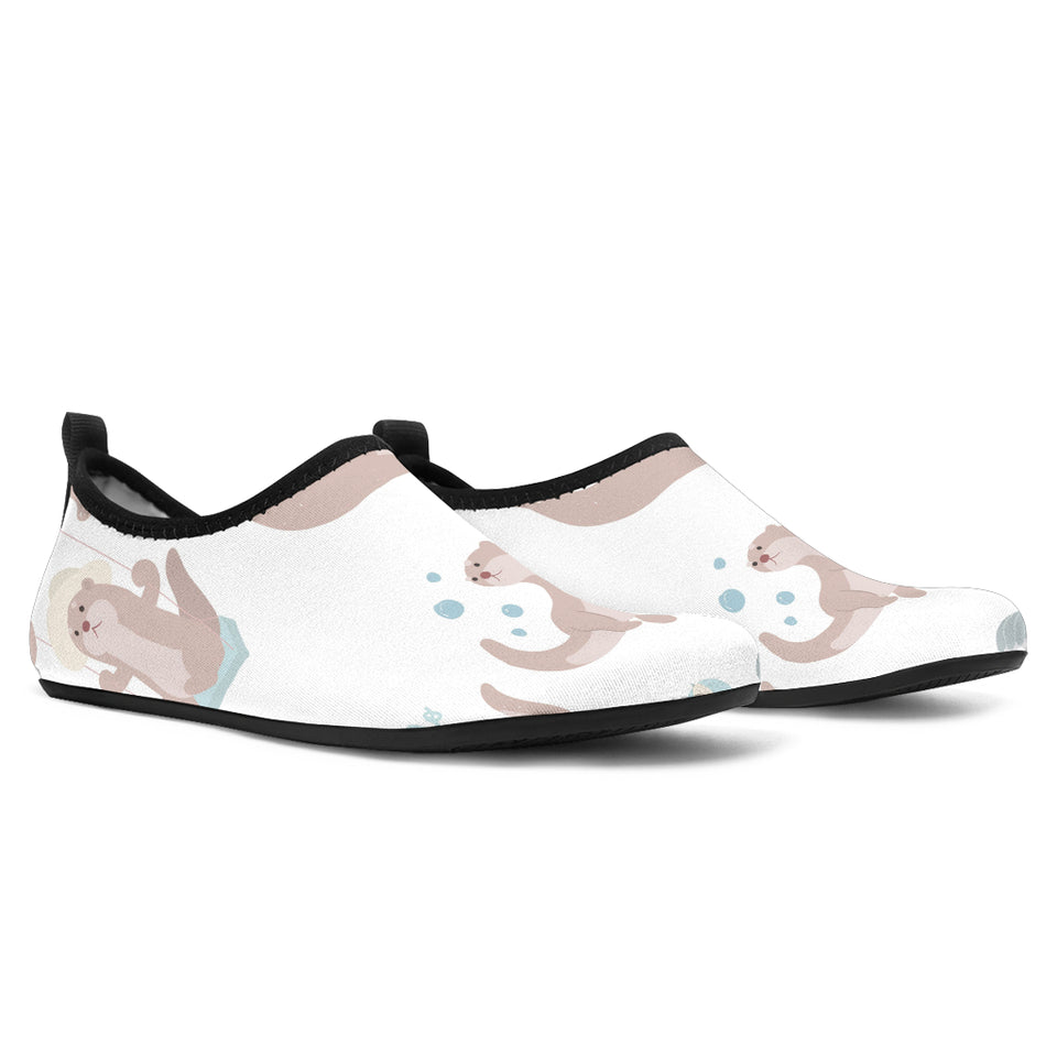 Cute Sea Otters Pattern Aqua Shoes