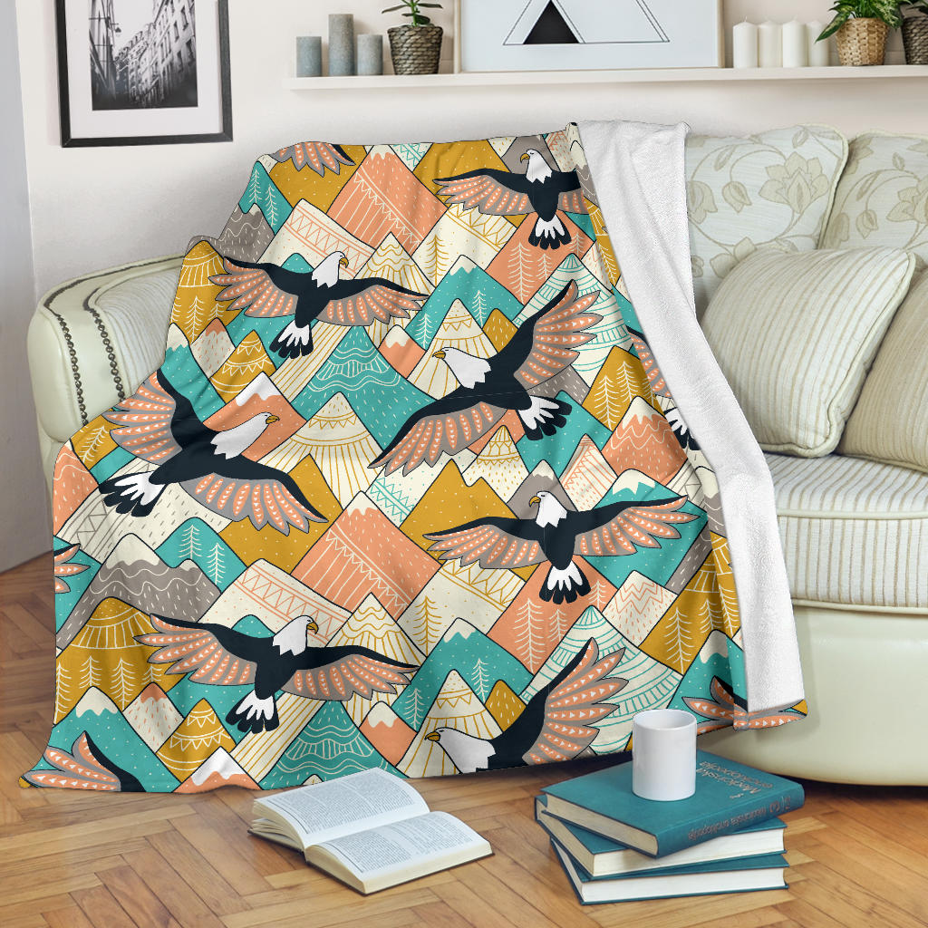 Eagle Pattern Print Design 02 Premium Blanket