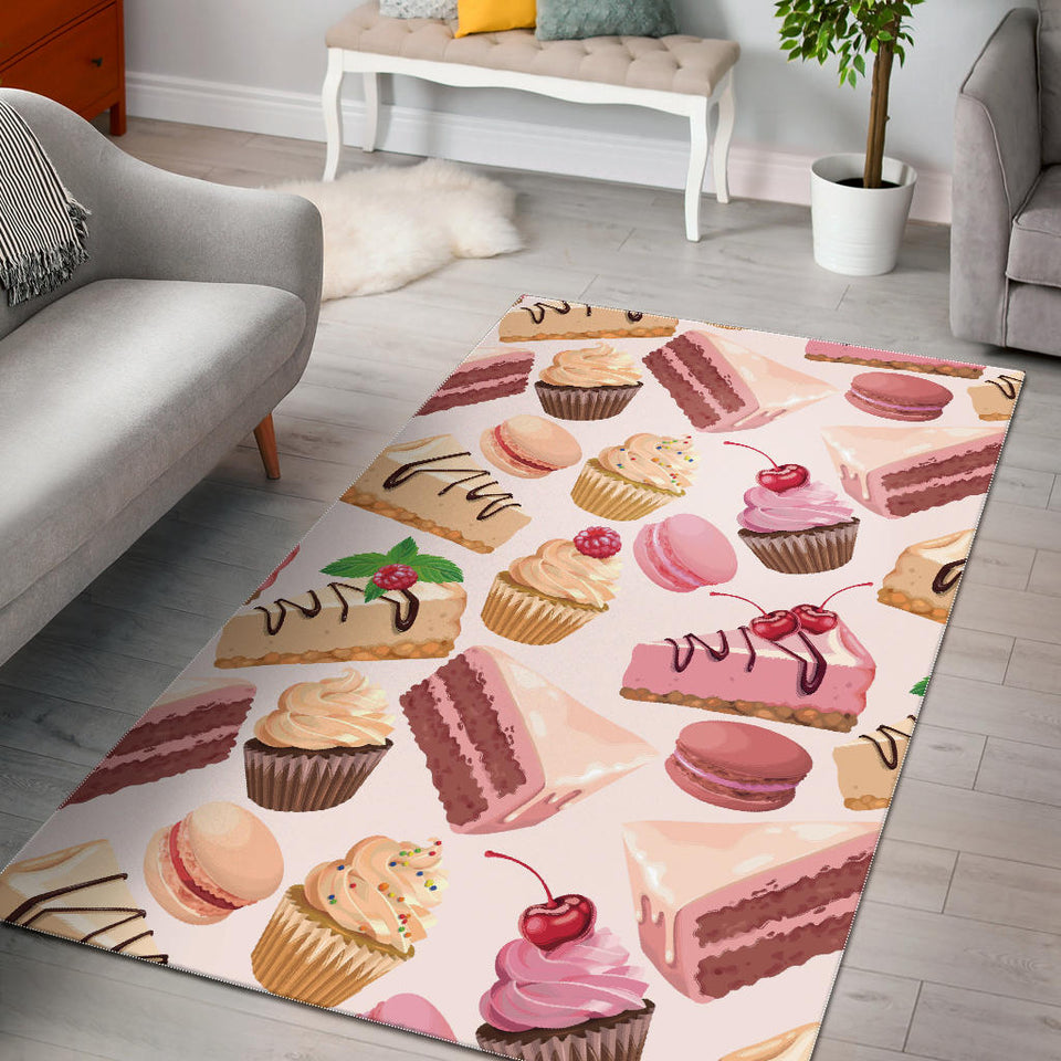 Cake Cupcake Sweets Pattern Area Rug
