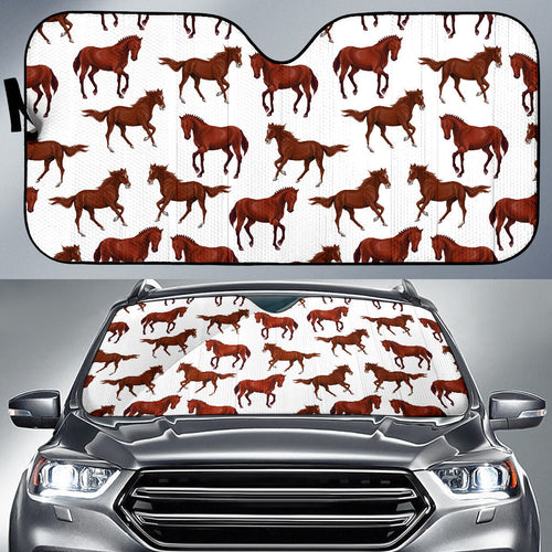 Horses Running Pattern Background Car Sun Shade
