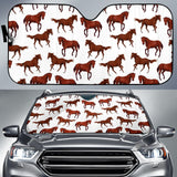 Horses Running Pattern Background Car Sun Shade