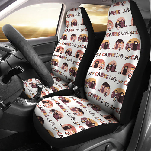Camper Van Pattern Print Design 01 Universal Fit Car Seat Covers