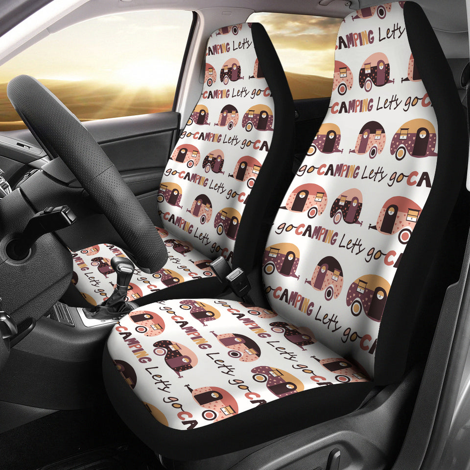 Camper Van Pattern Print Design 01 Universal Fit Car Seat Covers