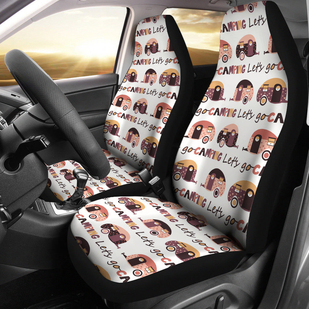 Camper Van Pattern Print Design 01 Universal Fit Car Seat Covers