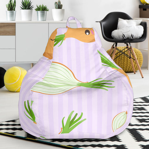 Cute Onions Smiling Faces Purple Background Bean Bag Cover