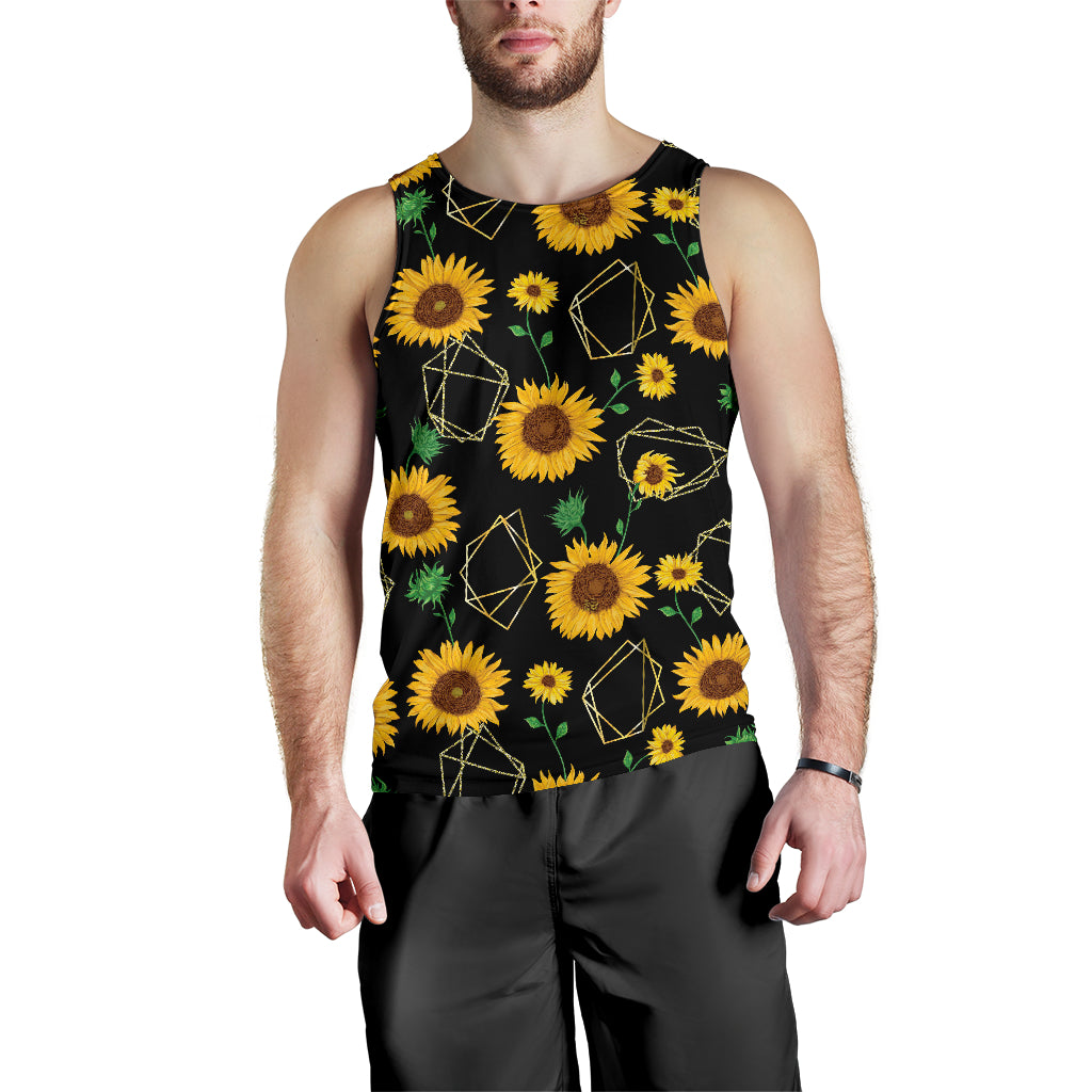 sunflower golden polygonal shapes Men Tank Top