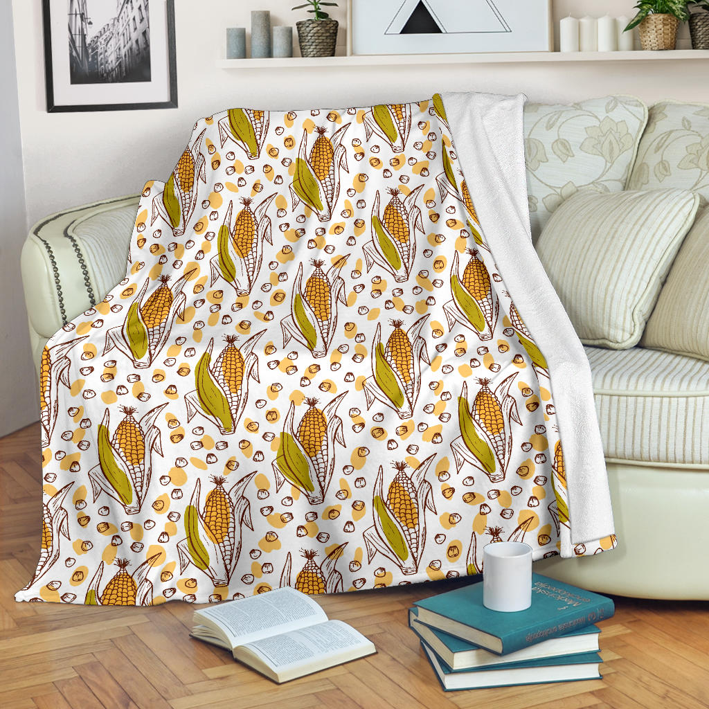 Corn Pattern Print Design 02 Premium Blanket