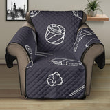 sushi pattern black background Recliner Cover Protector
