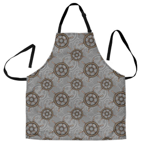 Nautical Wood Steering Wheel Pattern Adjustable Apron