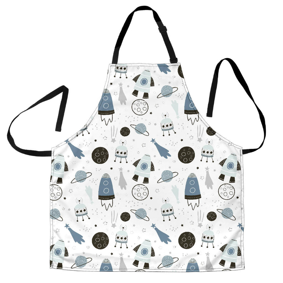 Hand Drawn Space Elements Space Rocket Star Planet Space Probe Adjustable Apron