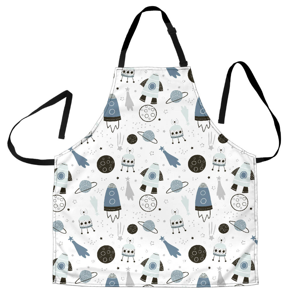 Hand Drawn Space Elements Space Rocket Star Planet Space Probe Adjustable Apron
