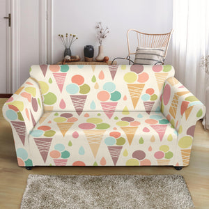 Ice Cream Cone Pattern Loveseat Couch Slipcover