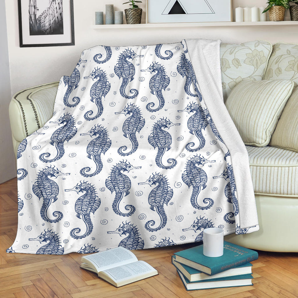 Seahorse Pattern Background Premium Blanket