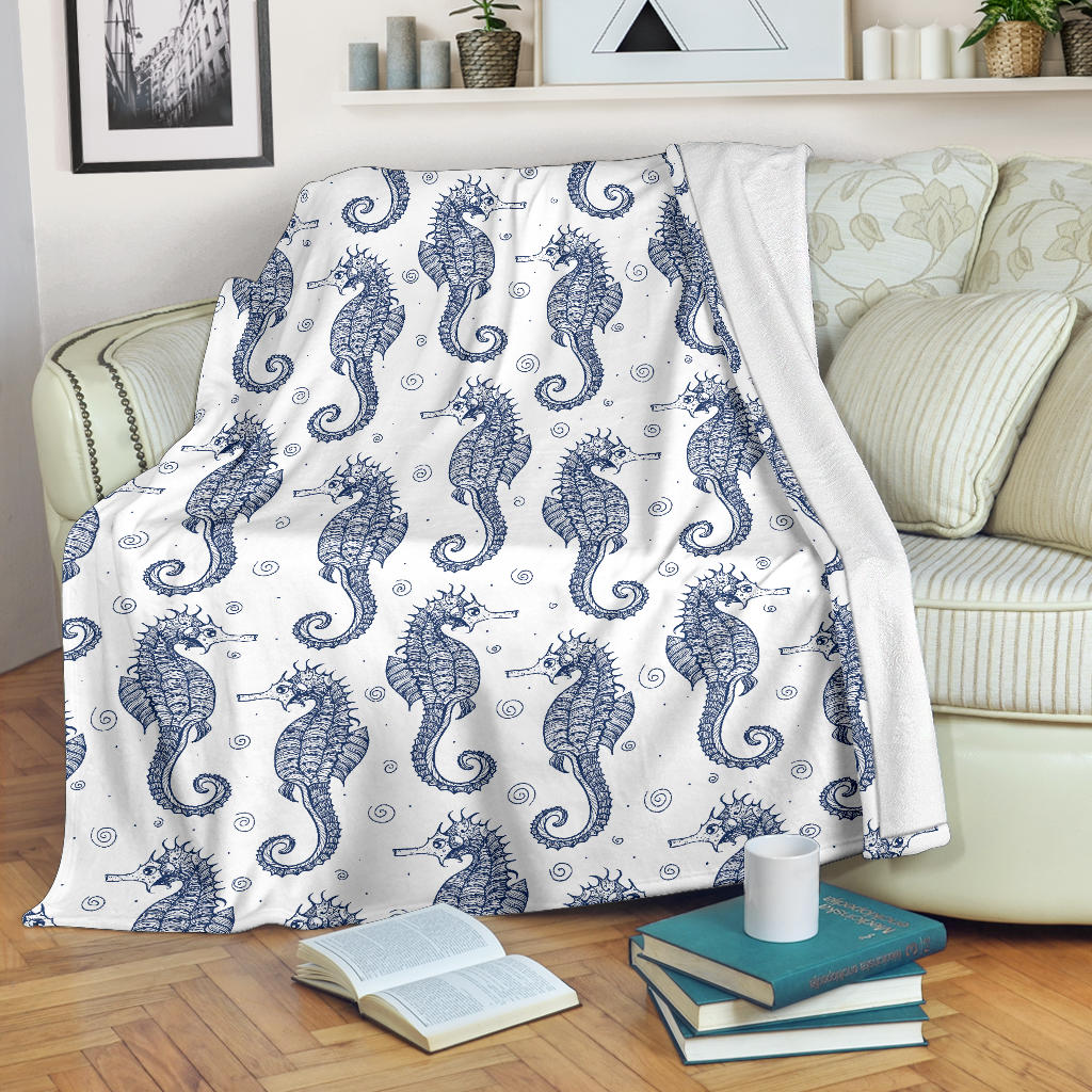 Seahorse Pattern Background Premium Blanket