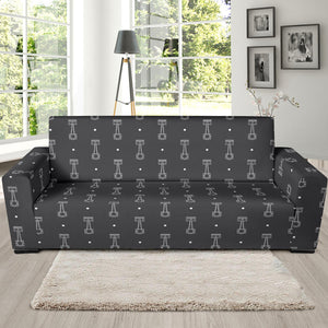 Engine Piston Black Background Pattern Print Design 02 Sofa Slipcover